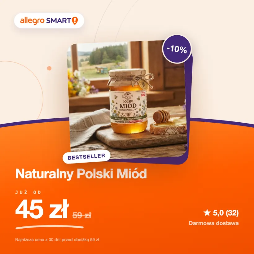 Kreacja produktowa miodu dla Allegro