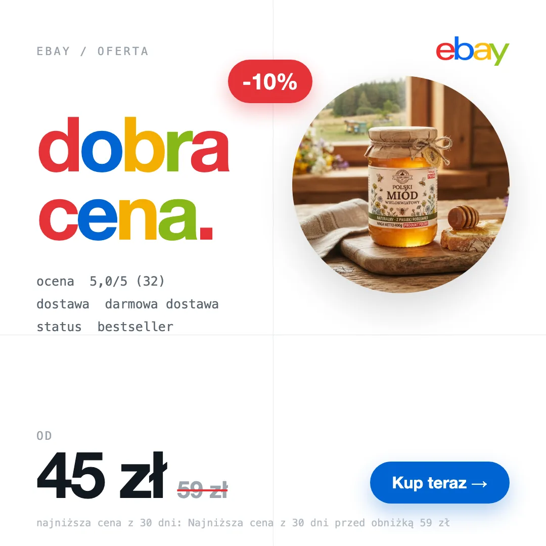 Kreacja produktowa miodu dla eBay