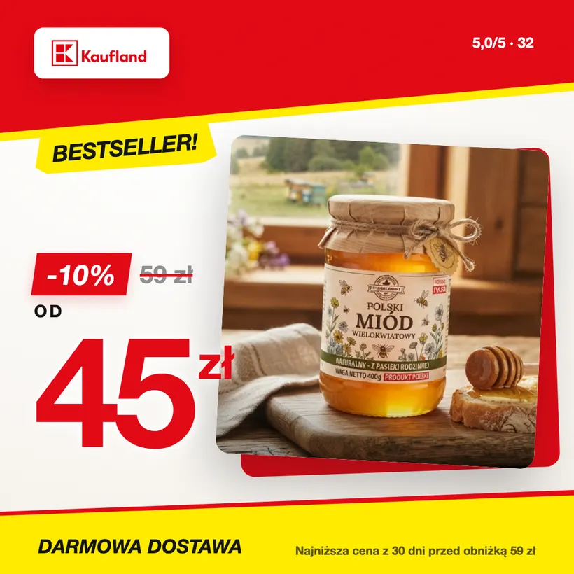 Kreacja produktowa miodu dla Kaufland
