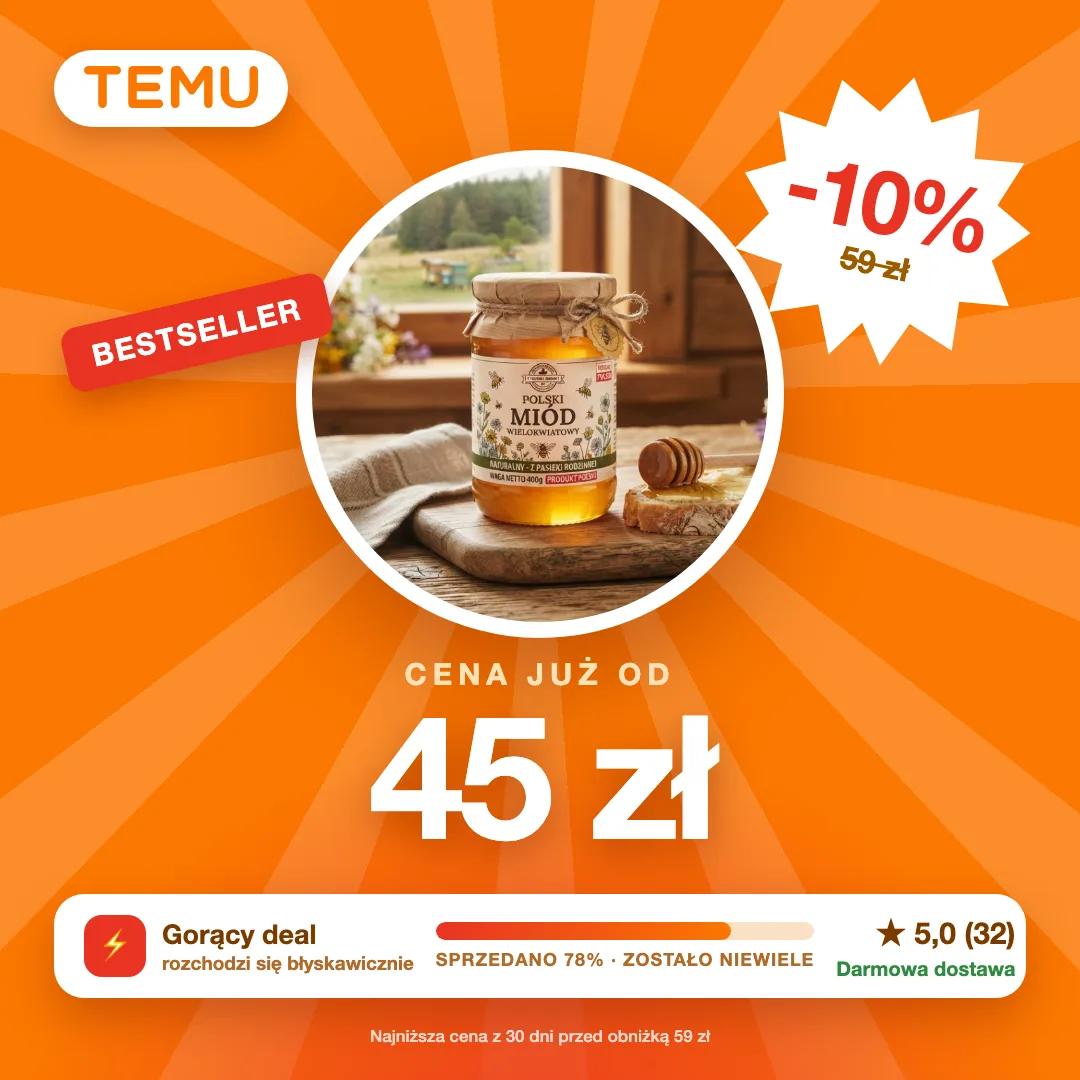 Kreacja produktowa miodu dla Temu